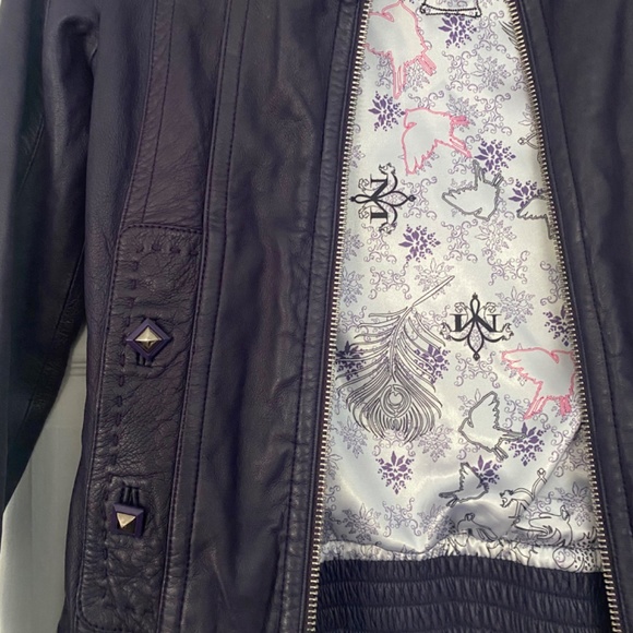 Mackage Leather Jacket Women’s Purple Size XS - Picture 4 of 11
